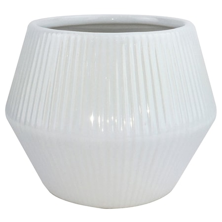 Trendspot Trendspot Rena 6.5 in. H X 8 in. W X 8 in. D X 8 in. D Ceramic Planter White CR01474N-08W